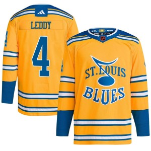 Nick Leddy Youth Adidas St. Louis Blues Authentic Yellow Reverse Retro 2.0 Jersey