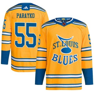 Colton Parayko Youth Adidas St. Louis Blues Authentic Yellow Reverse Retro 2.0 Jersey