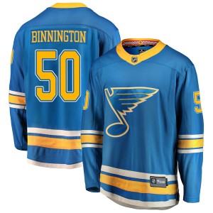 Jordan Binnington Men's Fanatics Branded St. Louis Blues Breakaway Blue Alternate Jersey