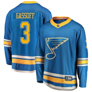 Bob Gassoff Men's Fanatics Branded St. Louis Blues Breakaway Blue Alternate Jersey