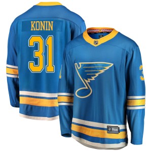 Kyle Konin Men's Fanatics Branded St. Louis Blues Breakaway Blue Alternate Jersey