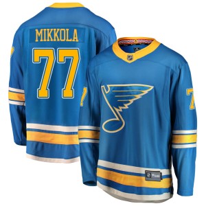Niko Mikkola Men's Fanatics Branded St. Louis Blues Breakaway Blue Alternate Jersey