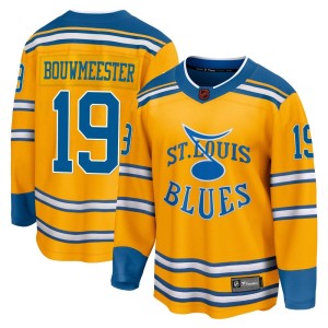 Jay Bouwmeester Men's Fanatics Branded St. Louis Blues Breakaway Yellow Special Edition 2.0 Jersey