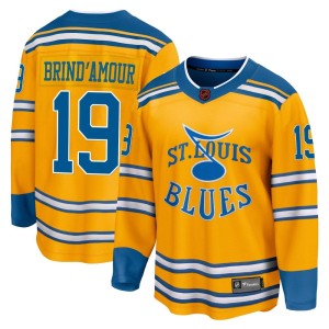 Rod Brind'amour Men's Fanatics Branded St. Louis Blues Breakaway Yellow Rod Brind'Amour Special Edition 2.0 Jersey