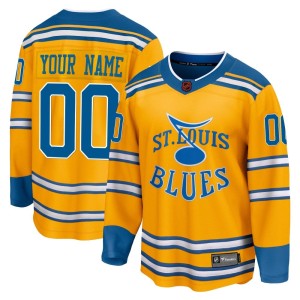 Custom Men's Fanatics Branded St. Louis Blues Breakaway Yellow Custom Special Edition 2.0 Jersey