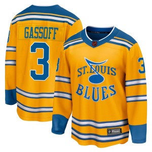 Bob Gassoff Men's Fanatics Branded St. Louis Blues Breakaway Yellow Special Edition 2.0 Jersey