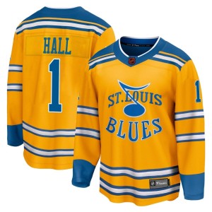 Glenn Hall Men's Fanatics Branded St. Louis Blues Breakaway Yellow Special Edition 2.0 Jersey