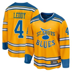 Nick Leddy Men's Fanatics Branded St. Louis Blues Breakaway Yellow Special Edition 2.0 Jersey