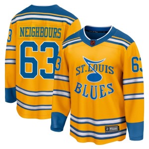 Jake Neighbours Men's Fanatics Branded St. Louis Blues Breakaway Yellow Special Edition 2.0 Jersey