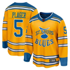 Bob Plager Men's Fanatics Branded St. Louis Blues Breakaway Yellow Special Edition 2.0 Jersey