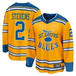 Scott Stevens Men's Fanatics Branded St. Louis Blues Breakaway Yellow Special Edition 2.0 Jersey