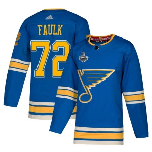 Justin Faulk Men's Adidas St. Louis Blues Authentic Blue Alternate 2019 Stanley Cup Final Bound Jersey