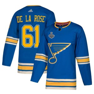 Jacob De La Rose Men's Adidas St. Louis Blues Authentic Blue Alternate 2019 Stanley Cup Final Bound Jersey