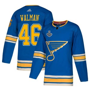 Jake Walman Men's Adidas St. Louis Blues Authentic Blue Alternate 2019 Stanley Cup Final Bound Jersey