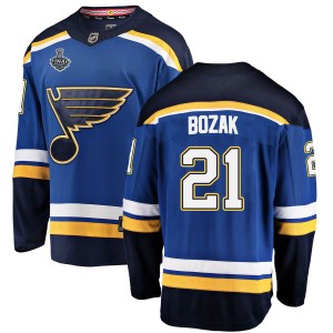 Tyler Bozak Men's Fanatics Branded St. Louis Blues Breakaway Blue Home 2019 Stanley Cup Final Bound Jersey