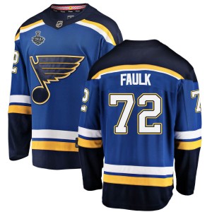 Justin Faulk Men's Fanatics Branded St. Louis Blues Breakaway Blue Home 2019 Stanley Cup Final Bound Jersey