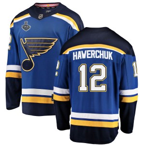 Dale Hawerchuk Men's Fanatics Branded St. Louis Blues Breakaway Blue Home 2019 Stanley Cup Final Bound Jersey