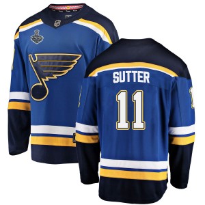 Brian Sutter Men's Fanatics Branded St. Louis Blues Breakaway Blue Home 2019 Stanley Cup Final Bound Jersey