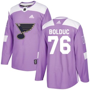 Zack Bolduc Youth Adidas St. Louis Blues Authentic Purple Hockey Fights Cancer Jersey