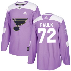 Justin Faulk Youth Adidas St. Louis Blues Authentic Purple Hockey Fights Cancer Jersey