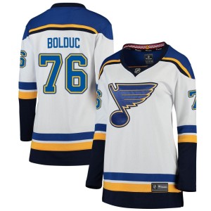 Zack Bolduc Women's Fanatics Branded St. Louis Blues Breakaway White Away Jersey