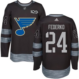 Bernie Federko Youth St. Louis Blues Authentic Black 1917-2017 100th Anniversary Jersey