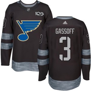 Bob Gassoff Youth St. Louis Blues Authentic Black 1917-2017 100th Anniversary Jersey