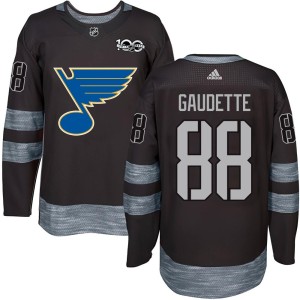Adam Gaudette Youth St. Louis Blues Authentic Black 1917-2017 100th Anniversary Jersey