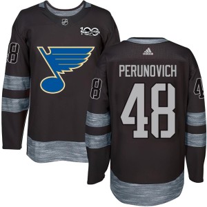 Scott Perunovich Youth St. Louis Blues Authentic Black 1917-2017 100th Anniversary Jersey