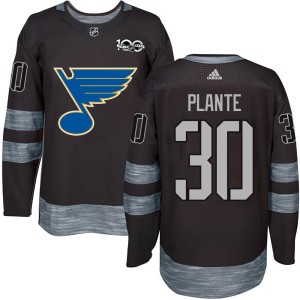 Jacques Plante Youth St. Louis Blues Authentic Black 1917-2017 100th Anniversary Jersey