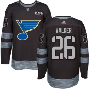 Nathan Walker Youth St. Louis Blues Authentic Black 1917-2017 100th Anniversary Jersey