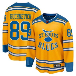 Pavel Buchnevich Youth Fanatics Branded St. Louis Blues Breakaway Yellow Special Edition 2.0 Jersey