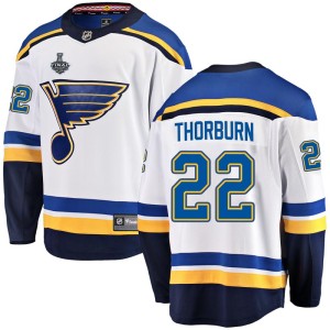 Chris Thorburn Youth Fanatics Branded St. Louis Blues Breakaway White Away 2019 Stanley Cup Final Bound Jersey