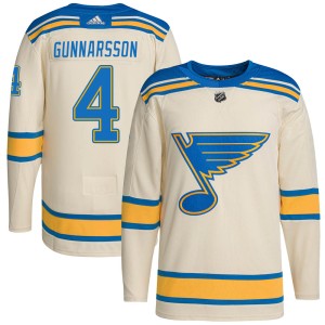 Carl Gunnarsson Men's Adidas St. Louis Blues Authentic Cream 2022 Winter Classic Player Jersey