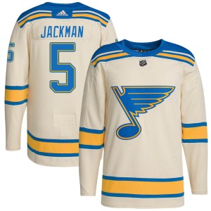 Barret Jackman Men's Adidas St. Louis Blues Authentic Cream 2022 Winter Classic Player Jersey