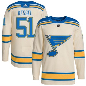 Matthew Kessel Men's Adidas St. Louis Blues Authentic Cream 2022 Winter Classic Player Jersey