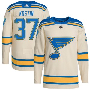 Klim Kostin Men's Adidas St. Louis Blues Authentic Cream 2022 Winter Classic Player Jersey