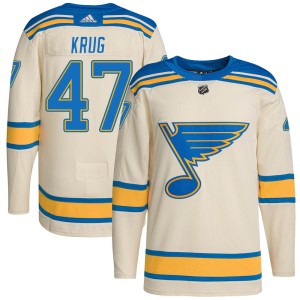 Torey Krug Men's Adidas St. Louis Blues Authentic Cream 2022 Winter Classic Player Jersey