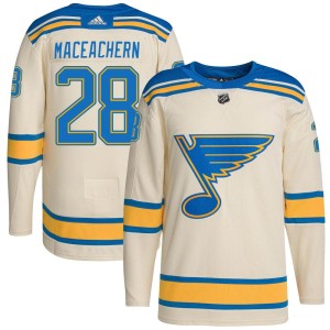 MacKenzie MacEachern Men's Adidas St. Louis Blues Authentic Cream Mackenzie MacEachern 2022 Winter Classic Player Jersey