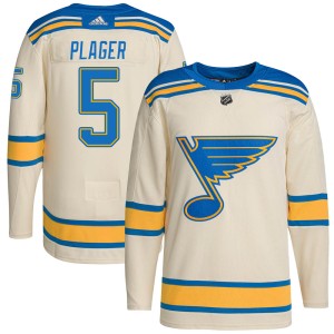 Bob Plager Men's Adidas St. Louis Blues Authentic Cream 2022 Winter Classic Player Jersey