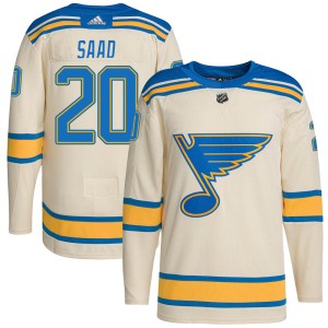 Brandon Saad Men's Adidas St. Louis Blues Authentic Cream 2022 Winter Classic Player Jersey