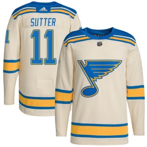 Brian Sutter Men's Adidas St. Louis Blues Authentic Cream 2022 Winter Classic Player Jersey