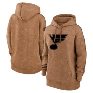 Women's St. Louis Blues Brown 2023 Salute to Service Pullover Hoodie