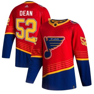 Zach Dean Men's Adidas St. Louis Blues Authentic Red 2020/21 Reverse Retro Jersey