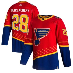 MacKenzie MacEachern Men's Adidas St. Louis Blues Authentic Red Mackenzie MacEachern 2020/21 Reverse Retro Jersey