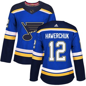 Dale Hawerchuk Women's Adidas St. Louis Blues Authentic Blue Home Jersey