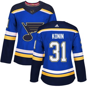 Kyle Konin Women's Adidas St. Louis Blues Authentic Blue Home Jersey