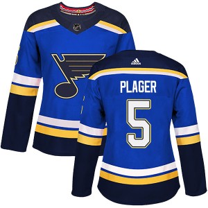 Bob Plager Women's Adidas St. Louis Blues Authentic Blue Home Jersey