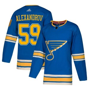 Nikita Alexandrov Men's Adidas St. Louis Blues Authentic Blue Alternate Jersey