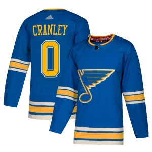 Will Cranley Men's Adidas St. Louis Blues Authentic Blue Alternate Jersey
